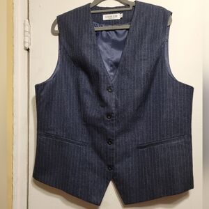 LISUEYNE COLLECTION Ladie's Blue Stripe Vest Size 2XL
